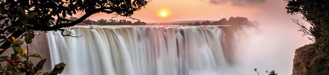 Victoria Falls at sunrise, Zimbabwe and Zambia