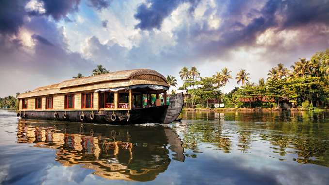 House Boat In Backwaters In Alappuzha, Kerala, India