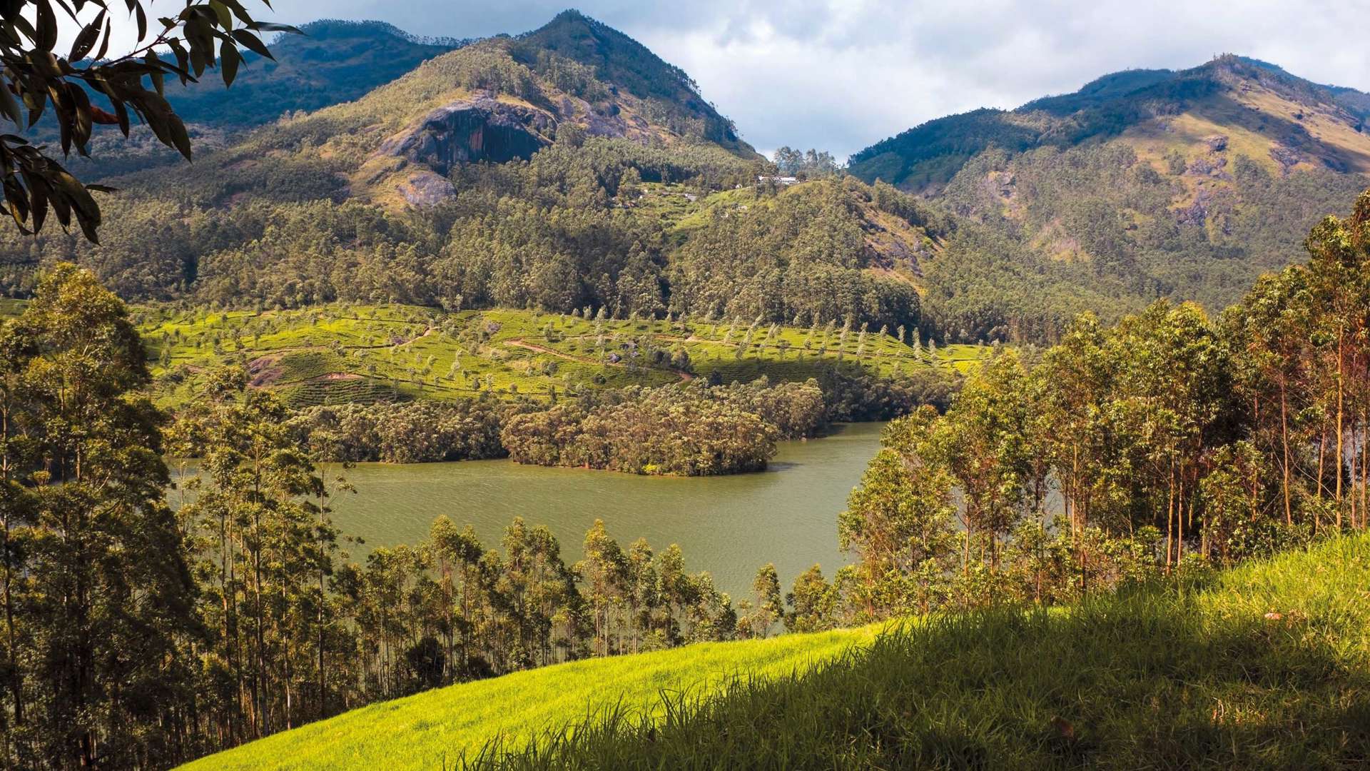 A Hilltop View Of Periyar Lake In The Western Ghats Of South India