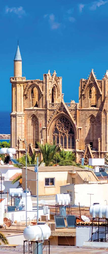Lala Mustafa Pasha Mosque and Famagusta Town, Northern Cyprus