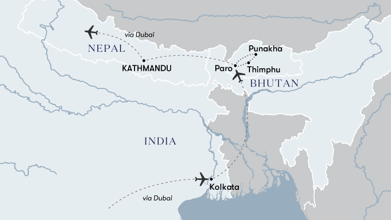 Bhutan And The Himalayas Map