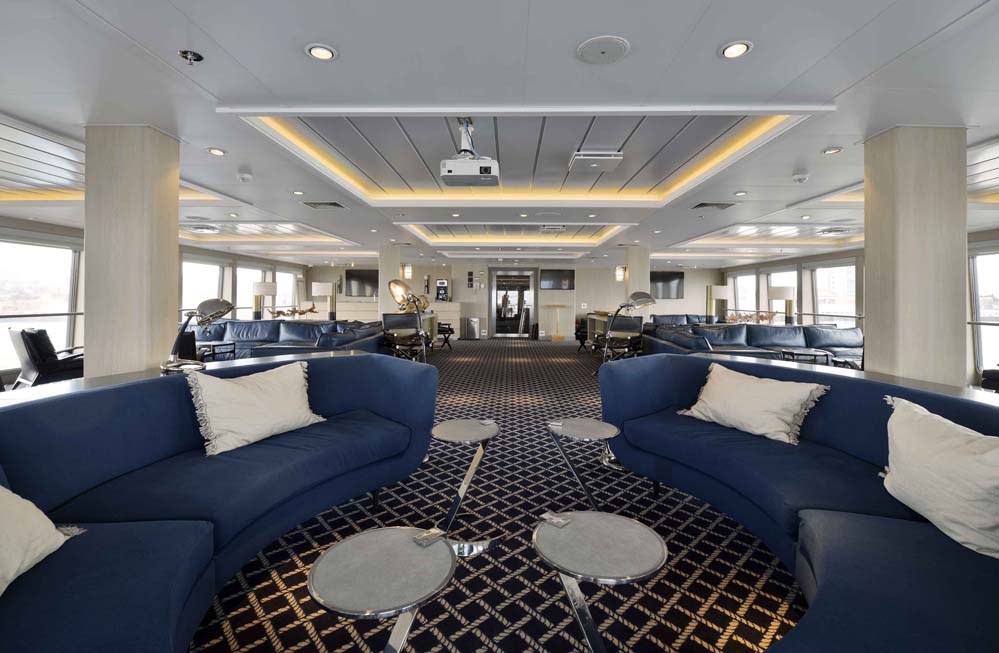 MV Ventus Australis Vessel, Lounge with curved sofas