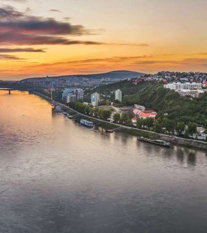 Castle Of Bratislava On The Right Bank Of Danube River, Slovakia