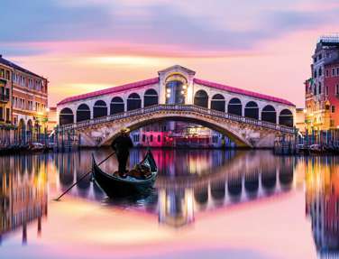 Gondola Near Rialto Bridge, Venice, Italy