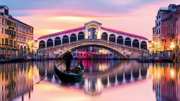 Gondola Near Rialto Bridge, Venice, Italy