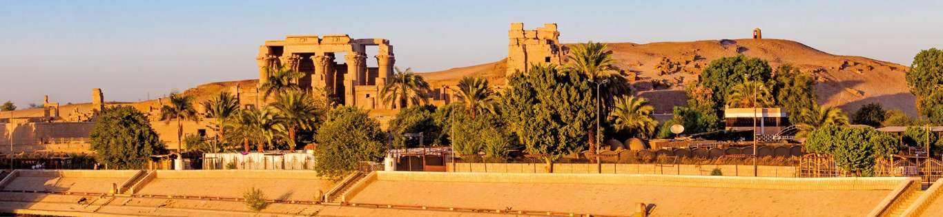 Kom Ombo Temple,  At Sunset On The Nile, Egypt
