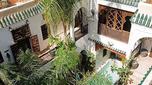 Angsana Riad Blanc, Marrakech, Morocco, View from above into the Riad