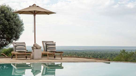 Mugie House, Laikipia, Namibia, Swimming Pool & Deck Chairs