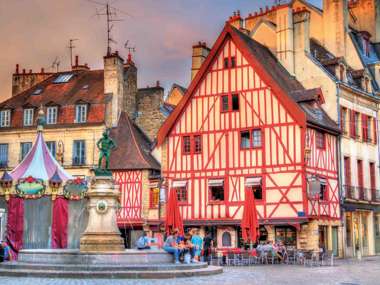 Traditional Buildings In The Old Town Of Dijon, Burgundy, France