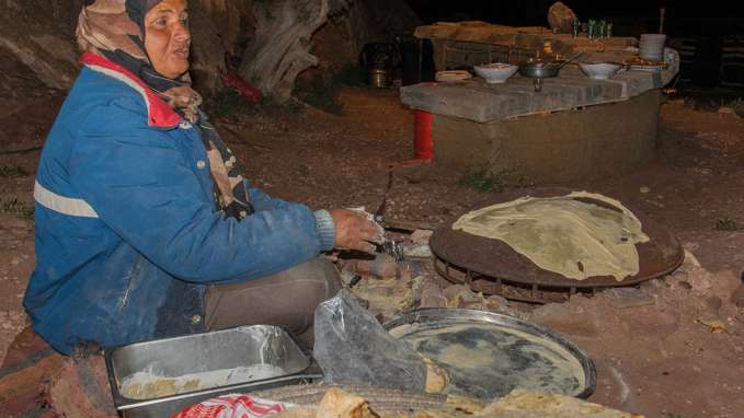 dinner at a camp on the outskirts of Petra, Jordan