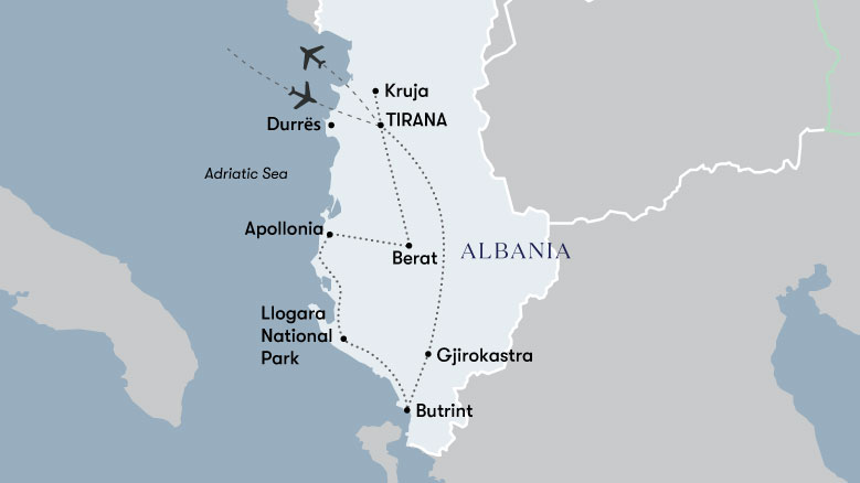 Classical Tour Of Albania Map 2024