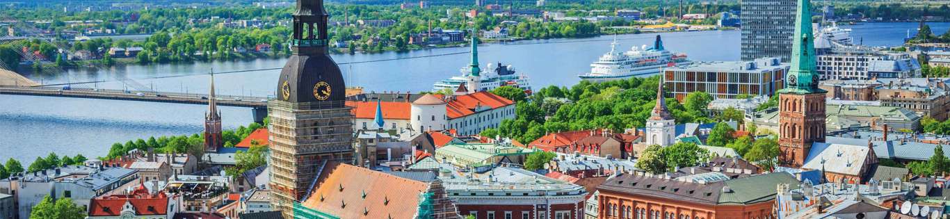 Aerial View Of Riga Center From St Peters Church, Riga, Latvia