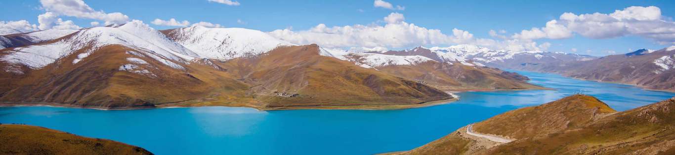 Holy Yamdrok lake and snow mountains, Tibet