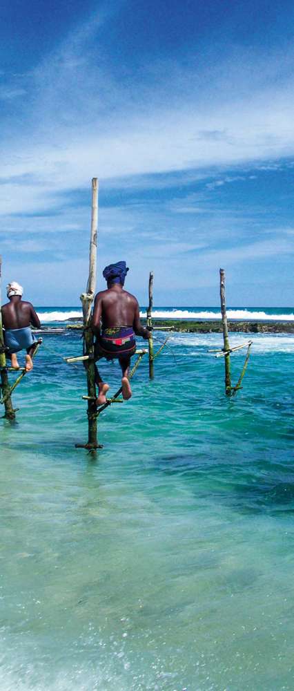 Local Men Fishing In Traditional Way, Sri Lanka