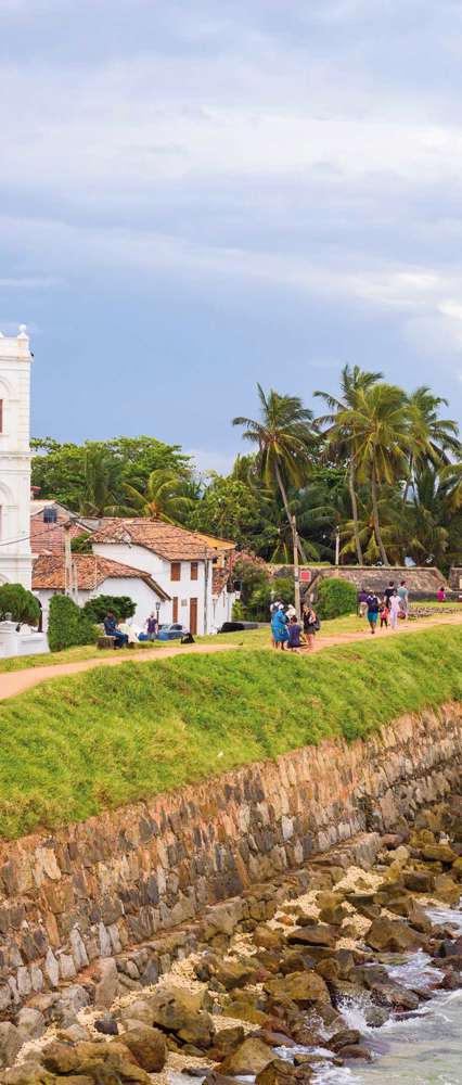 View On The Walls Lightower And The Mosque Of Sea Fortress In Galle, Sri Lanka