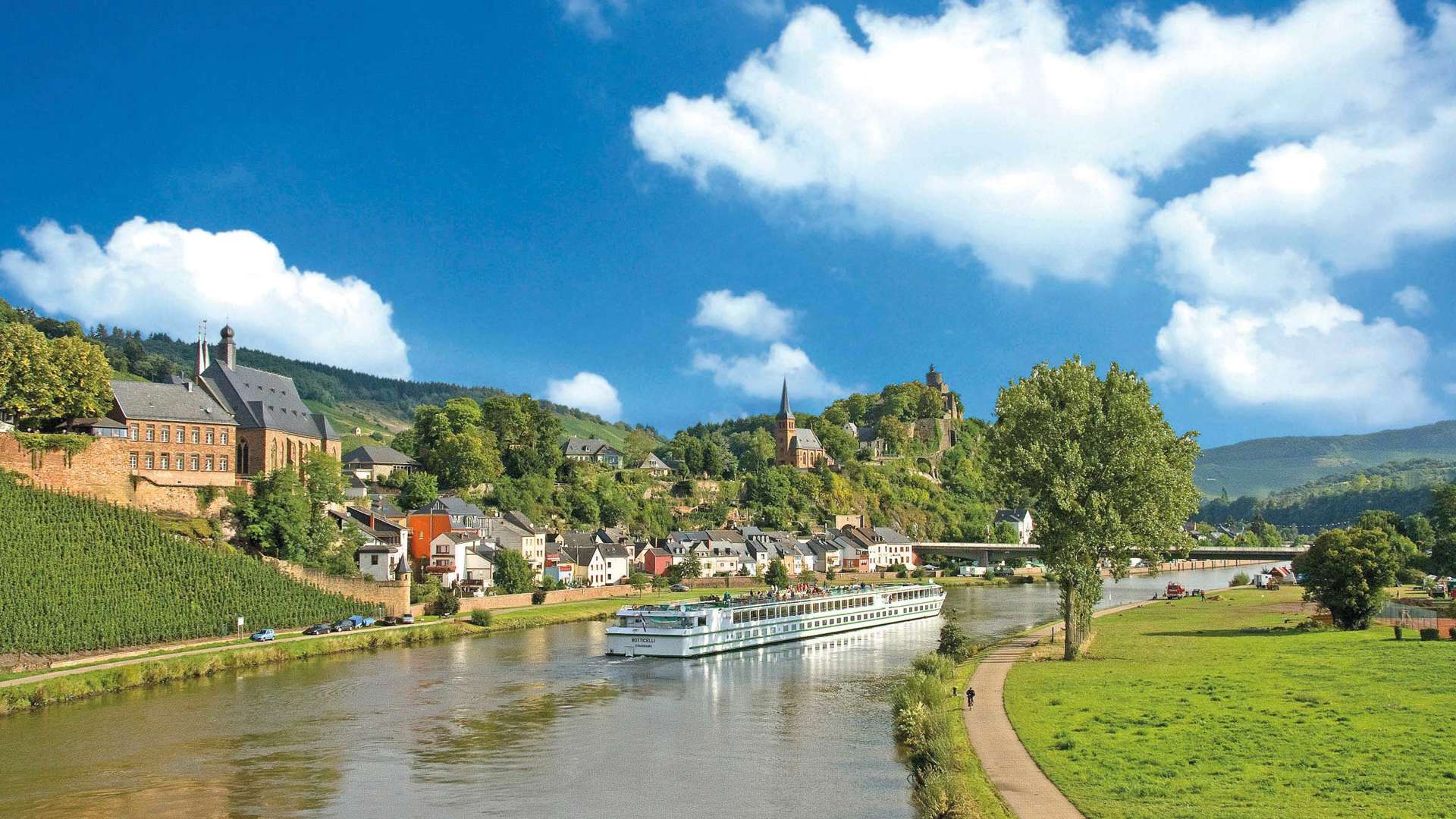 Boat passing Moselle, France