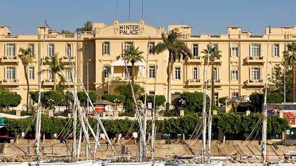 Sofitel Old Winter Palace, Luxor, Egypt, Exterior view from river
