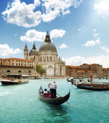 Grand Canal And Basilica Santa Maria Della Salute, Venice, Italy