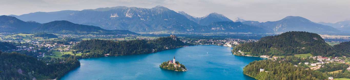 Aerial View of Bled, Slovenia 