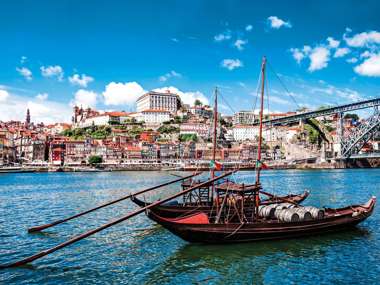 Douro River And Traditional Boats In Porto, Portugal