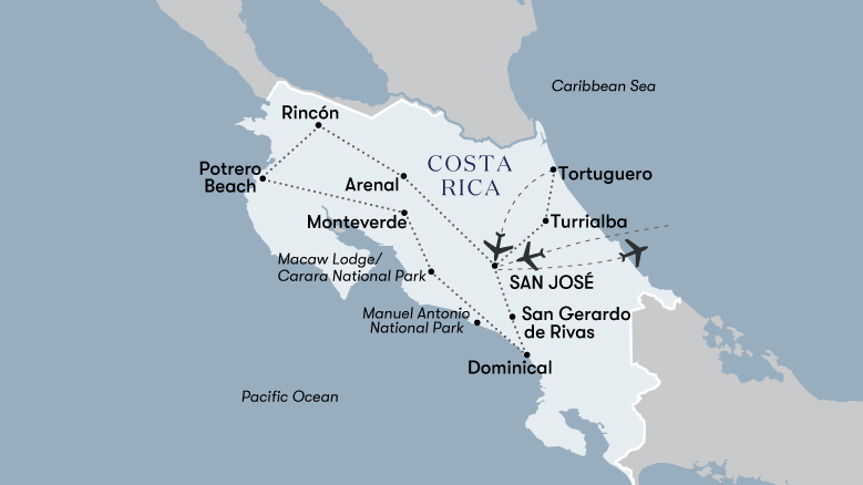 Grand Tour Of Costa Rica Map 2023
