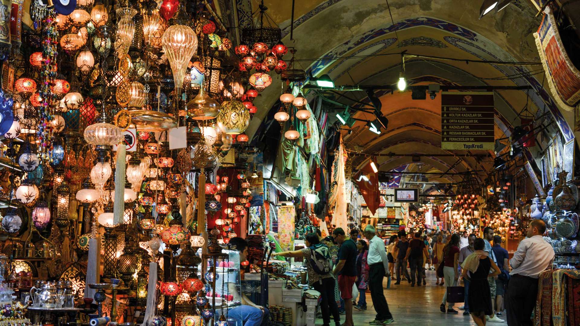 Mosaic Ottoman Lamps, Grand Bazaar, Istanbul, Turkey 