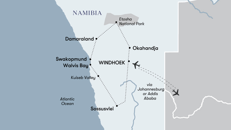 A Namibian Journey Map 2023