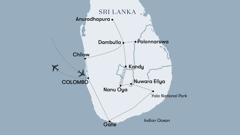 Grand Tour Of Sri Lanka Map 2024