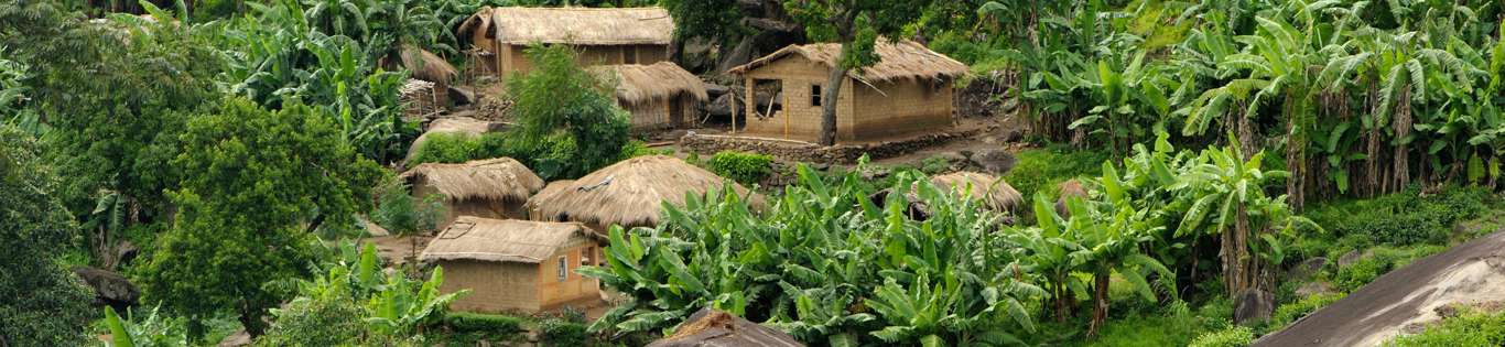 African Huts in Hills, Gurue, Mozambique