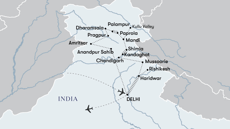 Secret Himalayan India Map