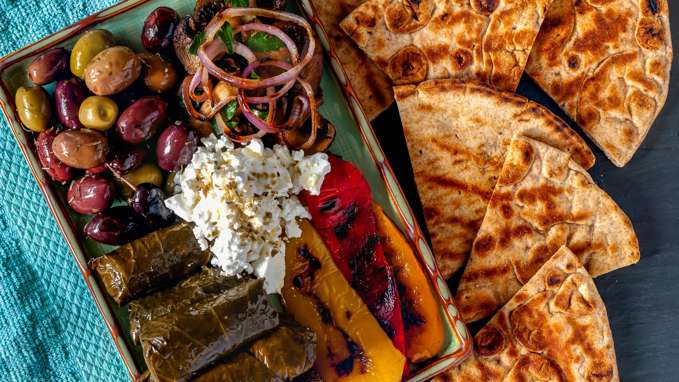 Plate of snacks and bread - Cretan Culture & Cuisine