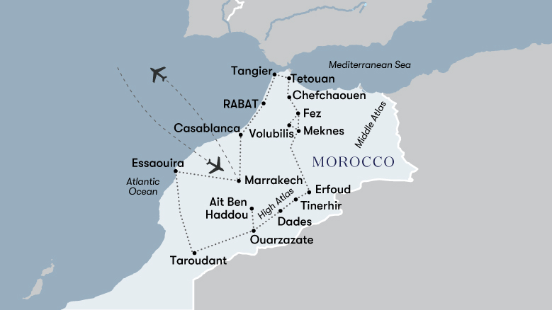 Grand Tour Of Morocco Map 2023