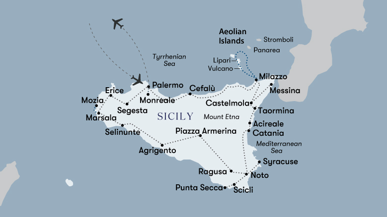 Treasures & Secrets Of Sicily Map