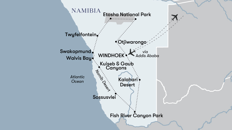 Grand Tour Of Namibia Map 2023
