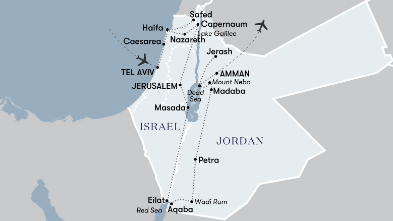 From Jerusalem To Petra Map
