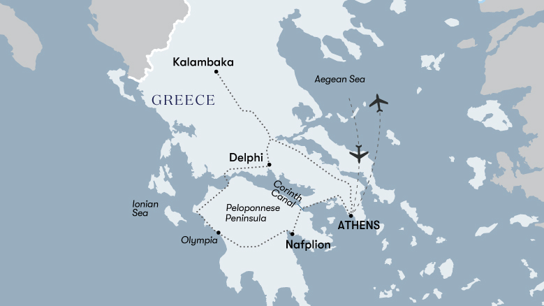 Classical Tour Of Greece Map