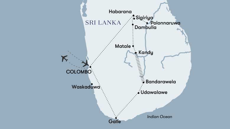 Highlights Of Sri Lanka Map