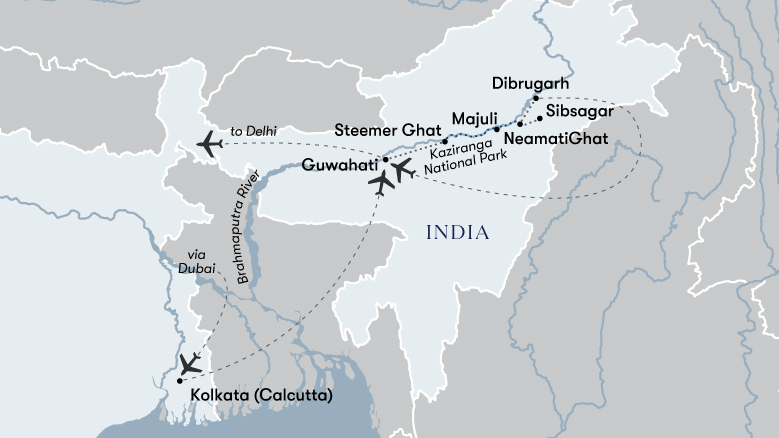 Assam And The Brahmaputra Map
