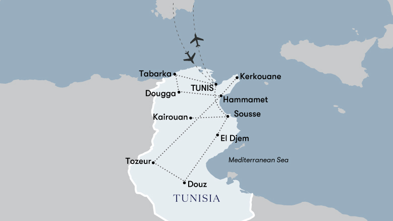 Grand Tour Of Tunisia Map 2023