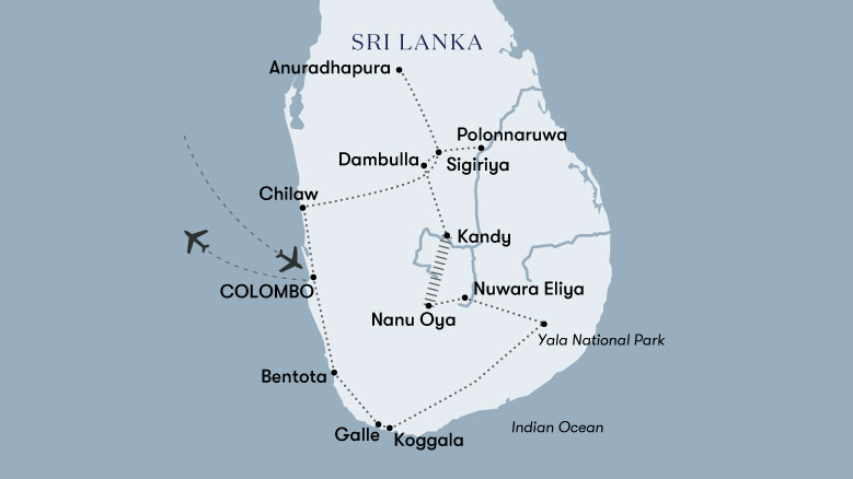 Splendours Of Sri Lanka Map