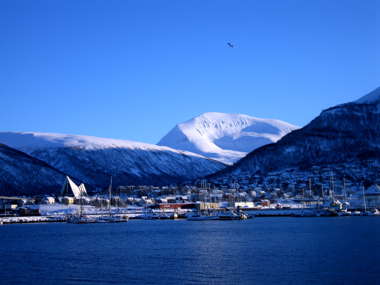 Snowy Town in Winter, Tromso, Norway