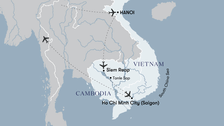 Highlights Of Vietnam And Cambodia Map
