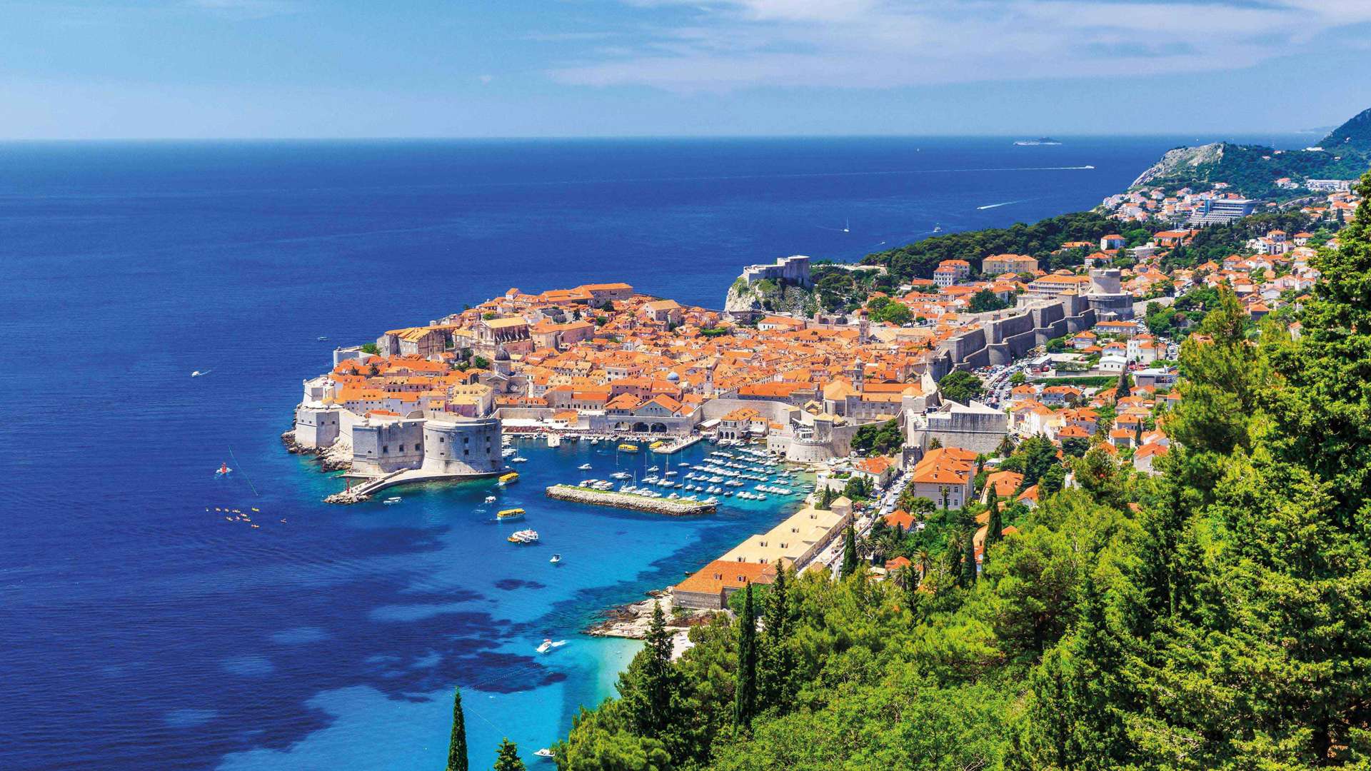 Panoramic View Of Old Town, Dubrovnik, Croatia 